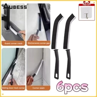 Bộ 6 chổi vệ sinh đa năng bằng nylon bền bỉ của Aubess - Loại bỏ vết bẩn cứng đầu, lưu trữ trên tường nhỏ gọn và tiếp cận khu vực hẹp