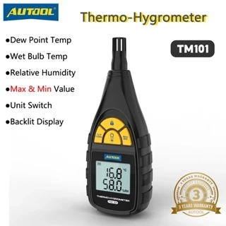 Máy đo nhiệt độ AUTOOL TM101 Máy đo độ ẩm nhiệt độ kỹ thuật số Nhiệt kế ngoài trời trong nhà Máy đo độ ẩm với giá trị tối thiểu tối đa