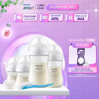 Philips Avent Bộ Cọ Bình, Ty Ngậm Và Bình Sữa Thiết Kế Tự Nhiên Mới SCD838/11
