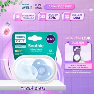 Ti Giả Avent Soothie Silicon Nguyên Khối Hỗ Trợ Chỉnh Nha, Chống Hô Vẩu