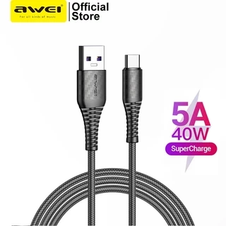 Dây sạc Awei CL-69 Sạc nhanh 40W USB Type C Dây bện nylon An Toàn Ổn Định Chính hãng