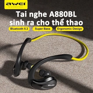 Tai nghe Bluetooth đeo cổ Awei A880BL thể thao chạy bộ, tai bịt, ipx4 Chống Nước super bass