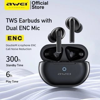 Tai nghe không dây AWEI T61 chống ồn ENC TWS 5.3 Chống Nước IPX6 có Mic HD cảm ứng thông minh Âm Thanh HIFI