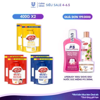Combo 2 túi Nước Rửa Tay Lifebuoy Vitamin+ 400g