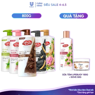 Sữa Tắm Lifebuoy 800gr Detox Và Sạch Sâu Khỏi Bụi Mịn Pm2.5 Detox 100% Từ Thiên Nhiên Diệt Khuẩn