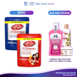 Sữa Tắm Lifebuoy Sạch Khuẩn Bảo Vệ Khỏi 99.9% Vi Khuẩn Chứa Ion Bạc+ Hỗ Trợ Cùng Đề Kháng Da Tự Nhiên 800G