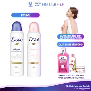 Xịt Khử Mùi Dove Dưỡng Da Sáng Mịn dành cho nữ 135ml