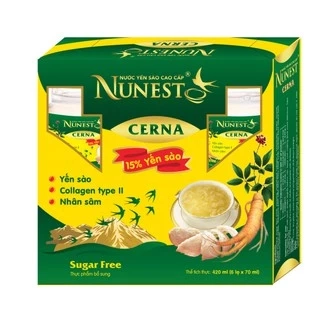 Lốc yến sào cao cấp nhân sâm Nunest Cerna (6 lọ x 70ml)
