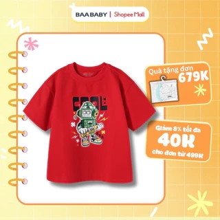 Áo Thun Bé Trai In Họa Tiết Capybara Khủng Long Cotton(1-10 Tuổi)BaaBaby AT30N