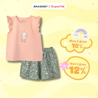 Đồ Bộ Bé Gái Cộc Tay Cotton Thoáng Mát (1-10 Tuổi) BaaBaby B-GC-DB10N