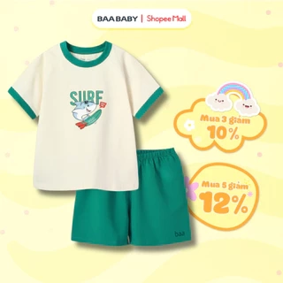 Đồ Bộ Bé Trai In Họa Tiết Khủng Long, Xe Đua Cotton Thoáng Mát (1-10 Tuổi)BaaBaby DB03N