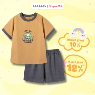 Đồ Bộ Cộc Tay Bé Trai Cotton Thấm Hút Thoáng mát (1-10 Tuổi) BaaBaby B-BC-DB03N