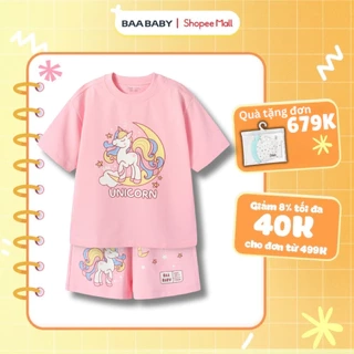 Set Đồ Bé Gái Form Rộng Thun Cotton Thoáng Mát (1-10 Tuổi) Baa Baby B-GC-SE06N