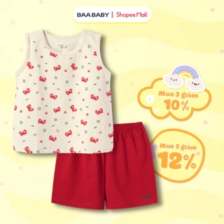 Set đồ bộ ba lỗ bé trai BAA BABY bộ cộc tay phối túi cho bé từ 1 tuổi - 10 tuổi - DB10C