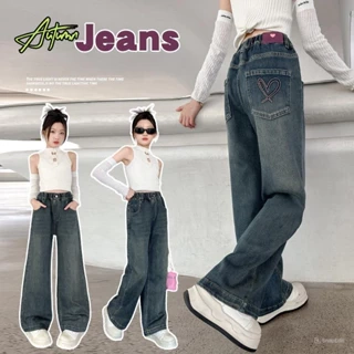 Quần Bò Ống Suông Quần Jean Ống Rộng Thời Trang Cho Các Bé Gái Cao Dưới 1m7 - Babimama - J102