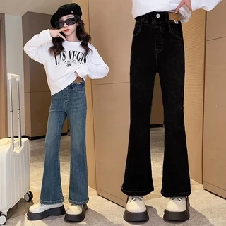 Quần Jean Bé Gái Size Đại Quần Ống Loe Trơn Cho Bé Phong Cách Thời Trang Cho Các Bé Gái Cao Dưới 1m7 - Babimama - J95