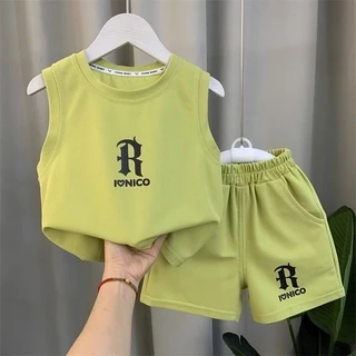 Sét đồ sát nách bé trai mùa hè,chất cotton vải chính phẩm thoáng mát,thấm hút mồ hôi,hàng qc cho bé Babimama B04.3