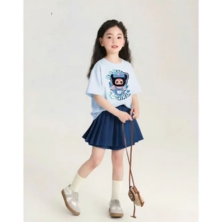 Set Váy Bé Gái, Set Đồ Bộ Cho Bé Gái Vải Chính Phẩm Cotton Loại 1 Babi mama B06