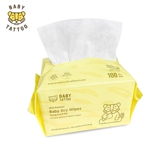 BABY TATTOO Khăn Giấy Bông Khô Cao Cấp Cho Bé Chất Vải CASHMERE, Đa Năng Sử Dụng Khô Hoặc Ướt