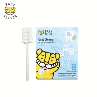 BABY TATTOO Que Rơ Làm Sạch Lưỡi, Đầu 3D Lượn Sóng Cho Bé, hộp 15 que