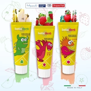 Kem đánh răng cho bé Betadent trẻ em nuốt được, củng cố men răng và chống sâu răng 75ml