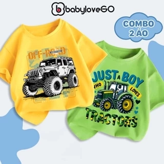 Áo thun bé trai BabyloveGO áo phông cộc tay cho bé chất thun cotton thoáng khí co giãn 4 chiều
