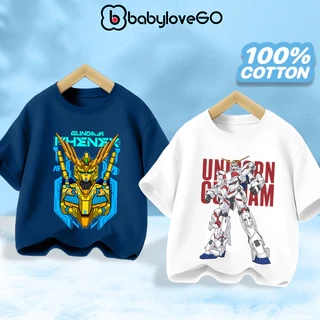 Áo thun cộc tay cho bé trai BabyloveGO áo phông bé trai chất thun cotton thoáng mát co giãn 4 chiều