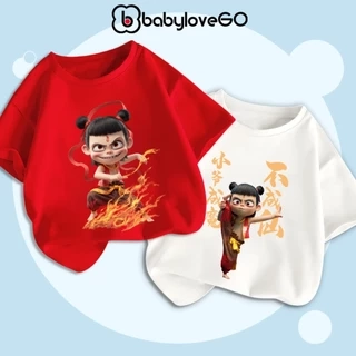 Áo thun trẻ em BabyloveGO áo phông bé trai in hình Na Tra cho bé siêu Hot chất thun cotton thoáng mát