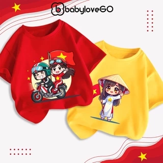 Áo thun Việt Nam cho bé trai bé gái BabyloveGO áo 30/4 cho bé chất cotton mềm mịn thoáng mát