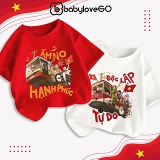 Áo thun Việt Nam cho bé BabyloveGO áo phông cho bé mừng lễ 30-4 chất thun cotton mềm mịn thoáng mát