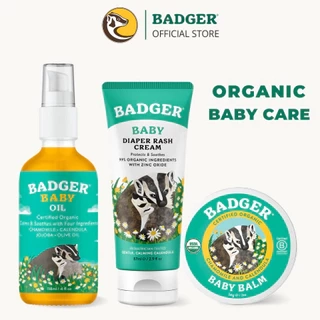 Combo chăm sóc da hữu cơ cho bé BADGER Essential Baby Care