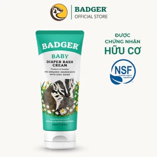 Kem chống hăm tã cho bé BADGER Diaper Cream thành phần hữu cơ và khoáng chất an toàn cho mông trẻ sơ sinh 87mL