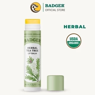 Son dưỡng môi hữu cơ BADGER - Classic Unscented Lip Balm USDA Organic - không màu không mùi 4.2gr