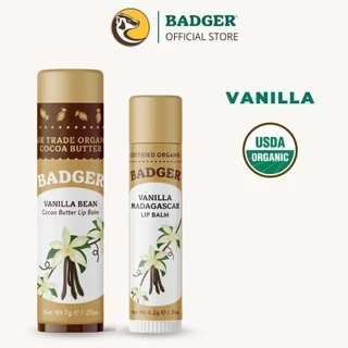 Son dưỡng môi hữu cơ Vanilla Madagascar BADGER Lip Balm USDA Organic - 4.2g