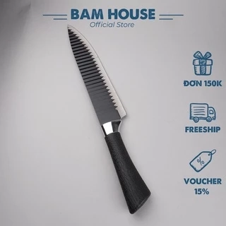 Dao bếp Nhật Bản Bam House lưỡi thép siêu bén cán cao su cao cấp mũi nhọn DGSN02