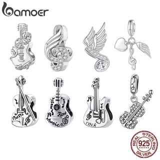 Mặt dây chuyền BAMOER bằng bạc 925 hình nốt nhạc kiểu dáng thời trang