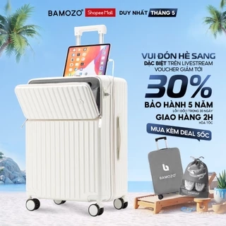 Vali Bamozo 8806 Cao Cấp Size 20/24 Nhựa PC Nguyên Khối, Ngăn Đựng Laptop