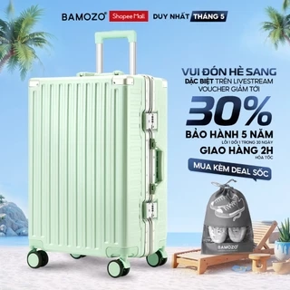 Vali Bamozo 9033 Khung Nhôm Size 20/24 Cao Cấp Nhựa PC Nguyên Khối