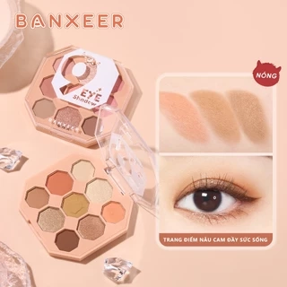 Bảng Phấn Mắt BANXEER 9 Màu Lì Và Ánh Ngọc Trai Kết Hợp Mịn Màng Sành Điệu 74g