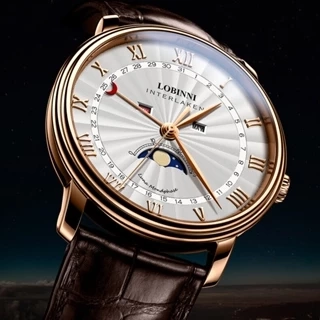 Đồng Hồ Nam LOBINNI No.3603 Chính Hãng BH 24T Chịu Nước 30m Kính Chống Xước (Máy Quartz-Pin)