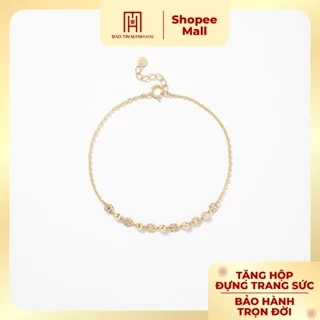 Lắc tay vàng 10K Bảo Tín Mạnh Hải gắn charm bi phay sang trọng phong cách Ý PYLTV10KD0-409006