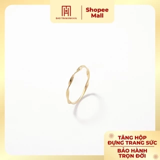 Nhẫn vàng 10K Bảo Tín Mạnh Hải thiết kế dáng mảnh đính đá tinh tế phong cách Ý PYN1V10KDH-502005