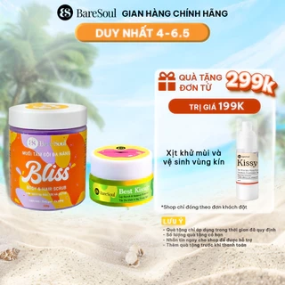 Combo sạch sâu, sáng mịn, dưỡng ẩm cho da và môi BareSoul BLISS Body Hair Scrub 330g + Sweet Talker Lip Scrub 20g