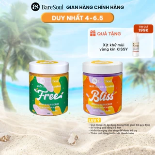 Combo tẩy tế bào chết, giảm viêm mụn, làm sáng cho da và hỗ trợ mọc tóc, giảm bết dầu BareSoul BLISS + FREE 300gx2