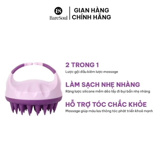 Lược Gội Đầu Cao Cấp Silicone BareSoul Massage Đầu Giảm Stress, Ngừa Rụng Tóc
