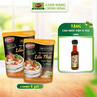 Combo 2 gói Nước Dùng Lẩu Thái Barona 180g [Tặng 1 chai Nước Mắm Cao Cấp Vị Xưa 40 độ đạm 50ml]