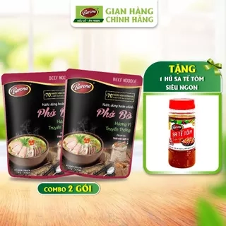 Combo 2 Gói Nước dùng Phở Bò Barona 150g [Tặng 1 hũ Sate Tôm Siêu Ngon 100g]