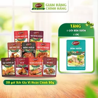 Gia Vị Barona 80g ướp ngon chuẩn vị không cần nêm nếm [Khi mua 20 gói bất kì tặng 1 gói Bún Sườn 110g,HSD:12/2025]