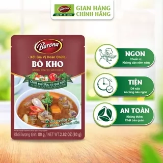 Gia Vị Bò Kho Barona 80g ướp ngon chuẩn vị không cần nêm nếm