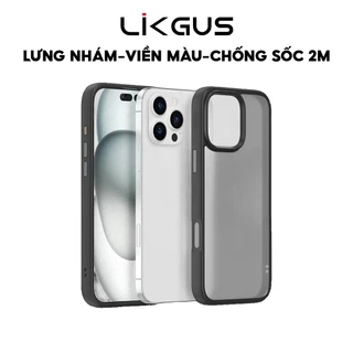 Ốp Lưng Nhám Chống Vân Tay-Chống Ố-Chống Sốc 2M LIKGUS Cho Điện Thoại IP series 11-12-13-14-15-16